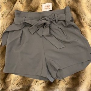 Gray Shorts with Front Tie